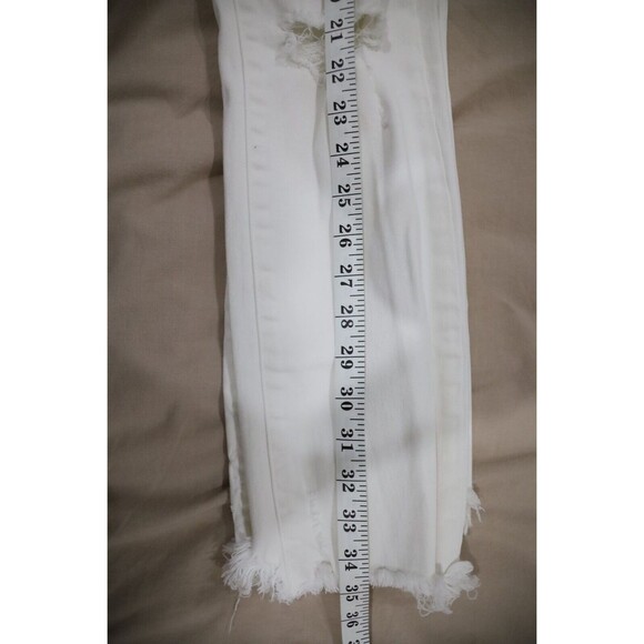 R13 Womens Size 25 Kick Crop Jeans Distressed Garret White Italy Denim Luxury - Picture 13 of 14